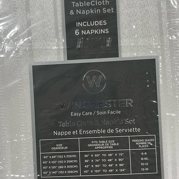 Winchester| easy care table cloth & napkin set - Picture 2 of 6
